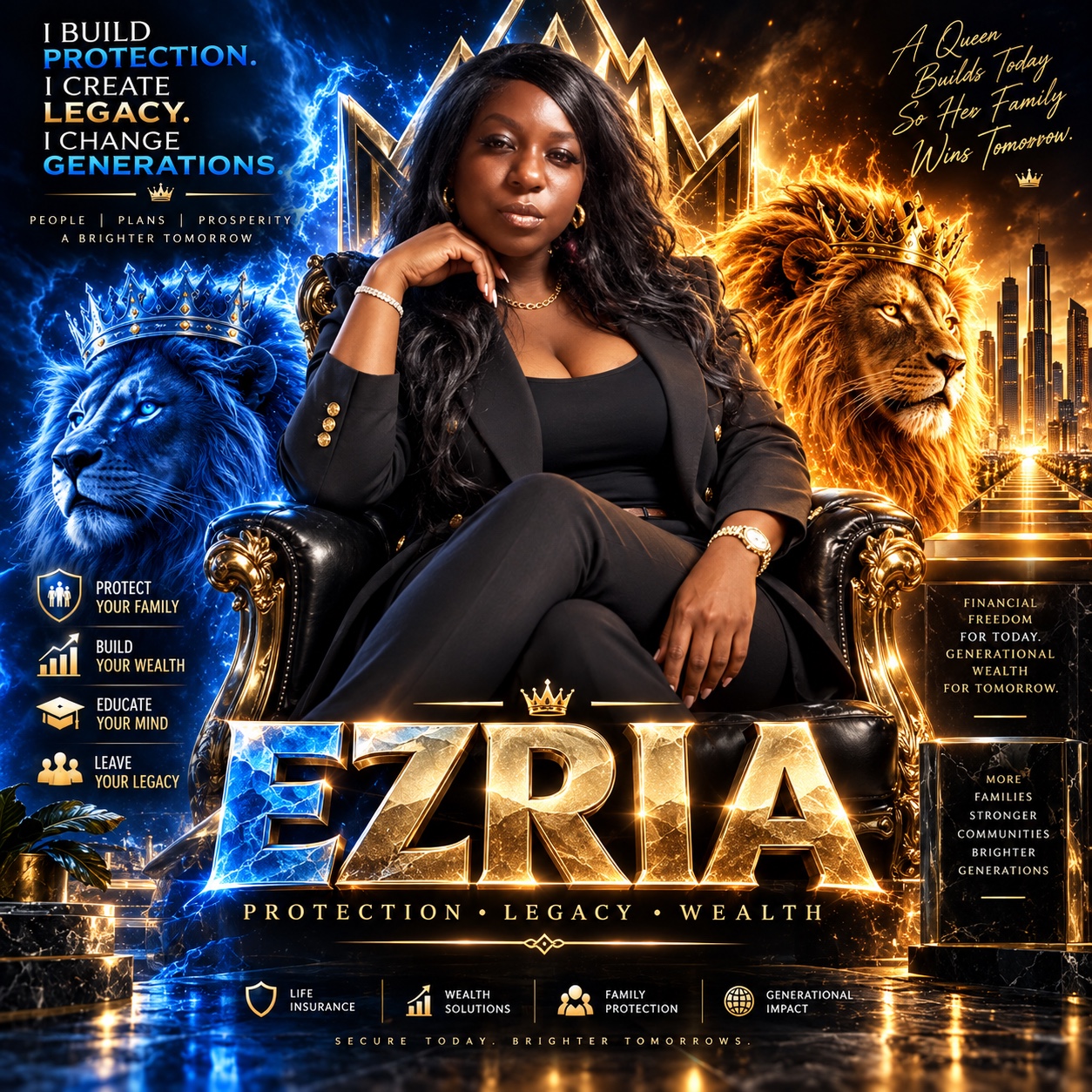 Ezria Brown — protection, legacy and wealth artwork.